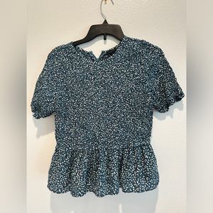 Ann Taylor Short Sleeve Teal Top